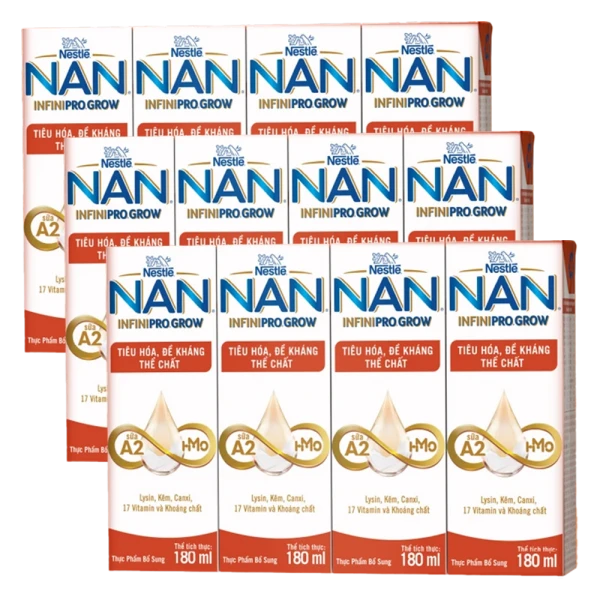 Combo 3 lốc  Thực phẩm bổ sung NESTLE NAN INFINIPRO GROW 6(4x180ml)