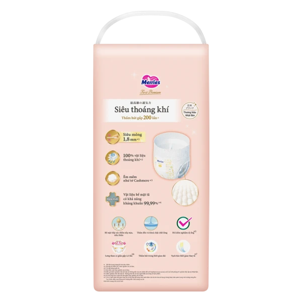 Tã quần Merries First Premium siêu thoáng khí size XL 34 miếng (12–17kg)