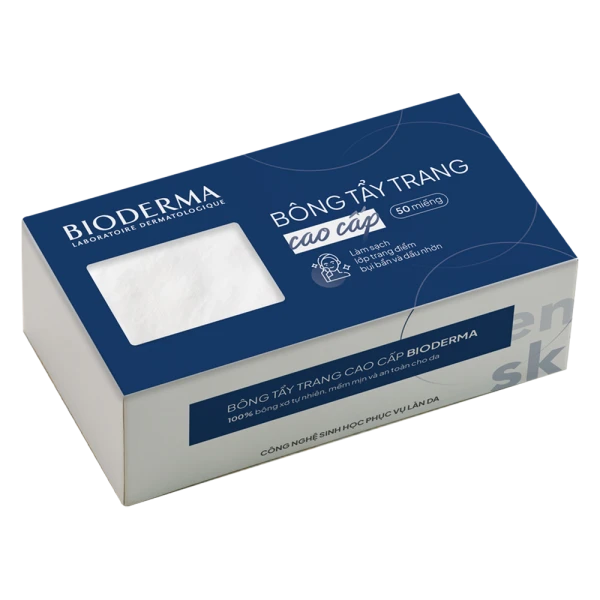 Quà tặng khi mua Đơn hàng Bioderma từ 299,000 đồng tặng 1 Hộp Bông Tẩy Trang Bioderma 50 miếng