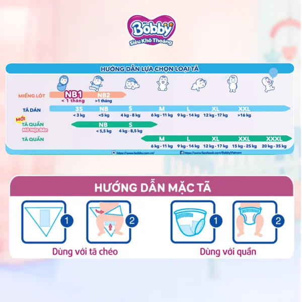 Miếng lót Bobby size Newborn 2 60 miếng (4-7kg) (giao bao bì ngẫu nhiên)