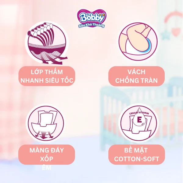 Miếng lót Bobby size Newborn 2 60 miếng (4-7kg) (giao bao bì ngẫu nhiên)