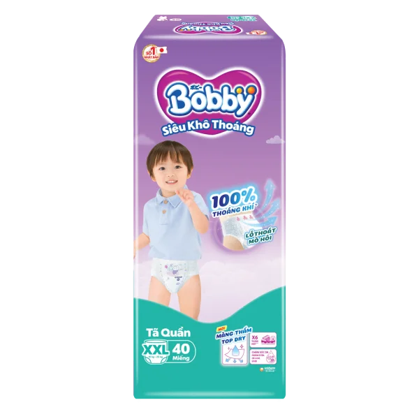 Bỉm t&atilde; quần Bobby size XXL 42 miếng (tr&ecirc;n 16kg) (sản phẩm được giao với bao b&igrave; ngẫu nhi&ecirc;n)