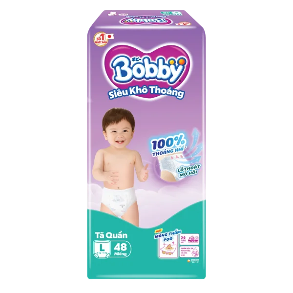 Bỉm tã quần Bobby size L 54 miếng (9-13kg)
