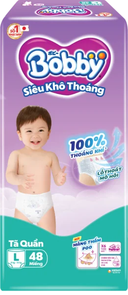 Bỉm tã quần Bobby size L 54 miếng (9-13kg)