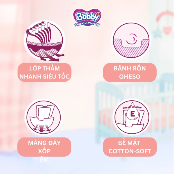 Miếng lót Bobby size Newborn 1 108 miếng (dưới 5kg) (giao bao bì ngẫu nhiên)