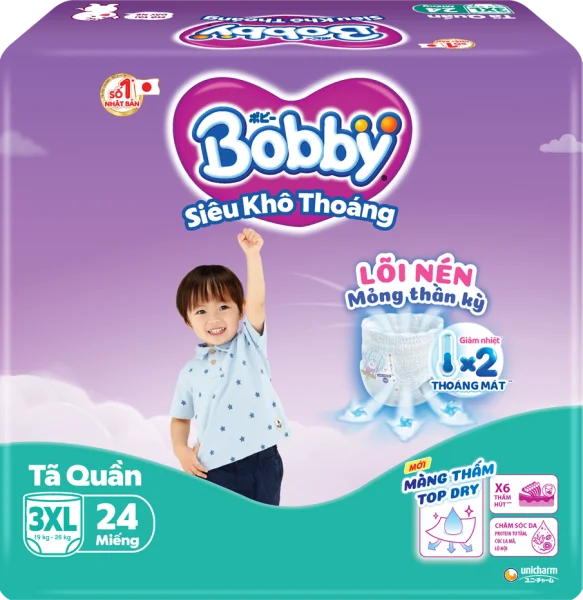 Bỉm tã quần Bobby size XXXL 22 miếng (20-35kg) (giao bao bì ngẫu nhiên)
