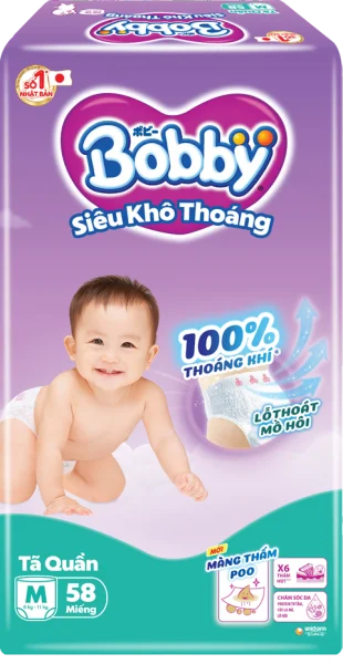Tã Quần Bobby size M, 60 miếng
