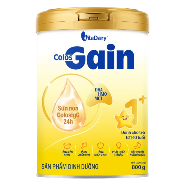 Sữa Colos Gain 1+ 800g (1 - 10 tuổi) - Giao bao bì ngẫu nhiên