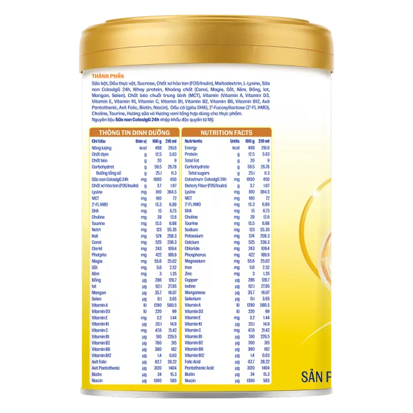 Sữa Colos Gain 1+ 800g (1 - 10 tuổi) - Giao bao bì ngẫu nhiên