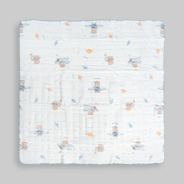Chăn vải chần bông 3 lớp Animo B2306_MN003 (85x85cm,Xanh) - Giao hoạ tiết ngẫu nhiên