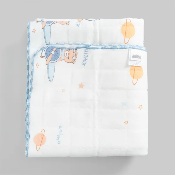 Chăn vải chần bông 3 lớp Animo B2306_MN003 (85x85cm,Xanh) - Giao hoạ tiết ngẫu nhiên