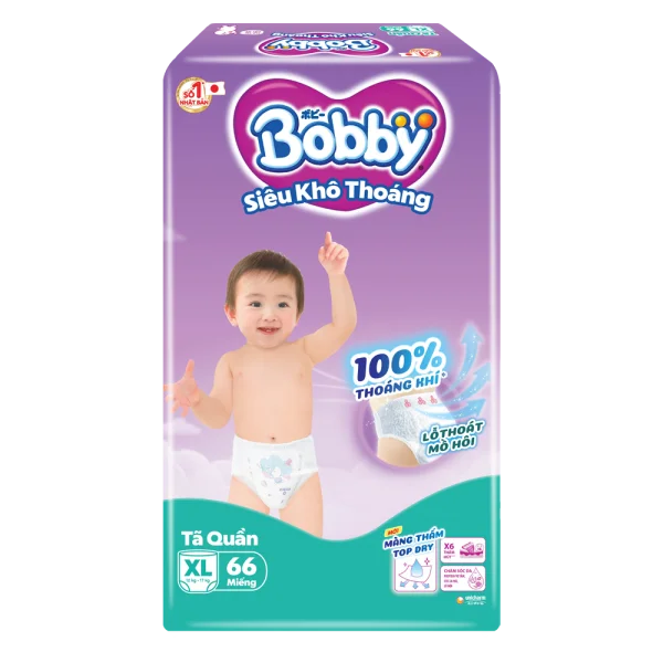 Tã quần Bobby size XL, 66 miếng (giao bao bì ngẫu nhiên)