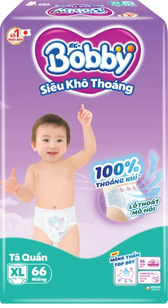 Tã quần Bobby size XL, 66 miếng (giao bao bì ngẫu nhiên)