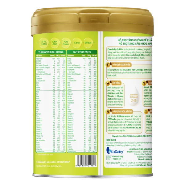 Sữa ColosBaby Gold 0+ 400g - S (0-12 tháng) - Giao bao bì ngẫu nhiên