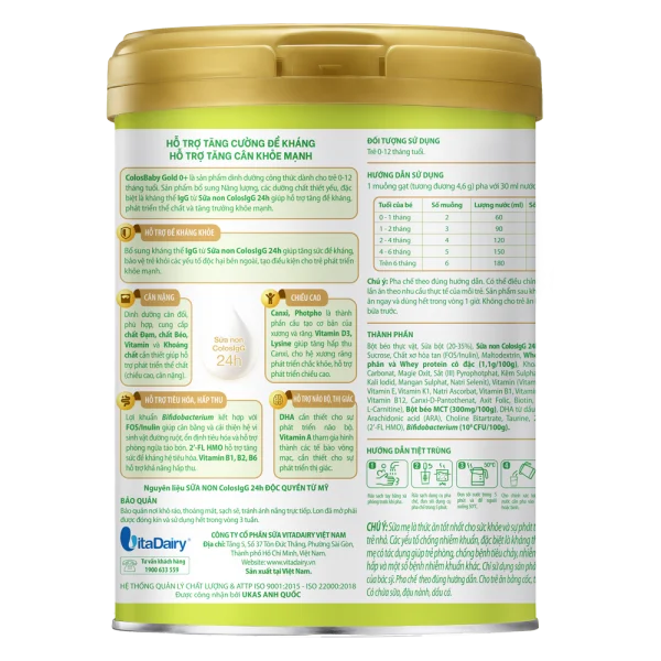 Sữa ColosBaby Gold 0+ 800g - S (0-12 tháng) - Giao bao bì ngẫu nhiên