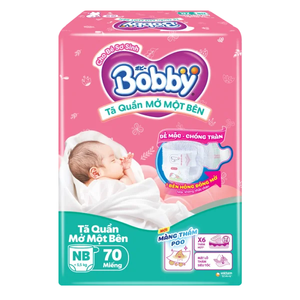 Bobby Quần Mở Một Bên Newborn 70M *giao bao bì ngẫu nhiên