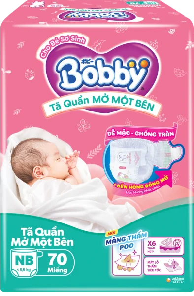 Bobby Quần Mở Một Bên Newborn 70M *giao bao bì ngẫu nhiên