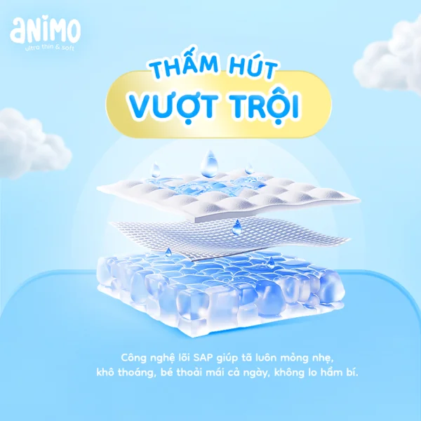 Combo 3 tã Quần Animo Siêu Mềm Thoáng (XXL, 50 miếng)