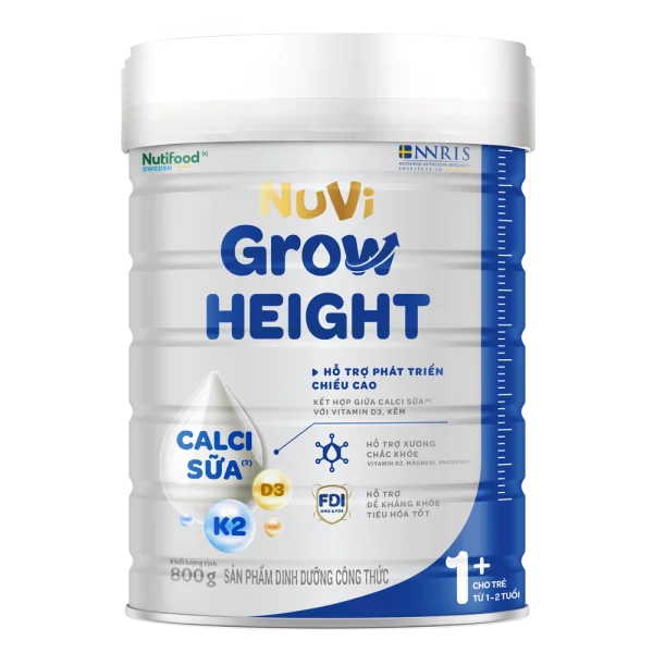 Sản phẩm dinh dưỡng công thức Nuvi Grow Height 1+ cho trẻ 1-2 tuổi (800g)