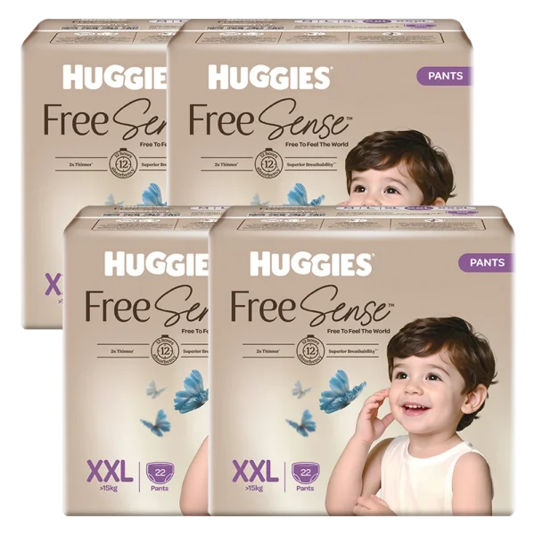 Combo 4 tã quần Huggies Free Sense size XXL 22 miếng