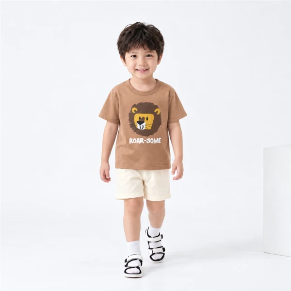 Bộ bé trai ngắn Animo Easy FW26 HN0926047 (1-4Y,Be-Kem)