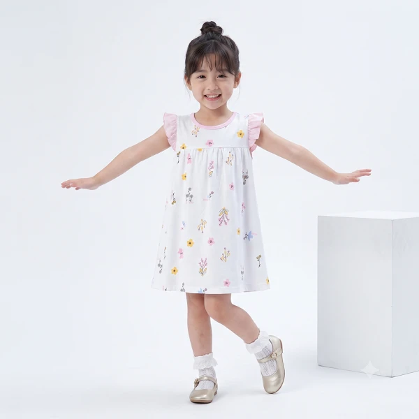 Đầm bé gái Animo Easy FW26 TQ0926063 (1Y-4Y,Trắng)