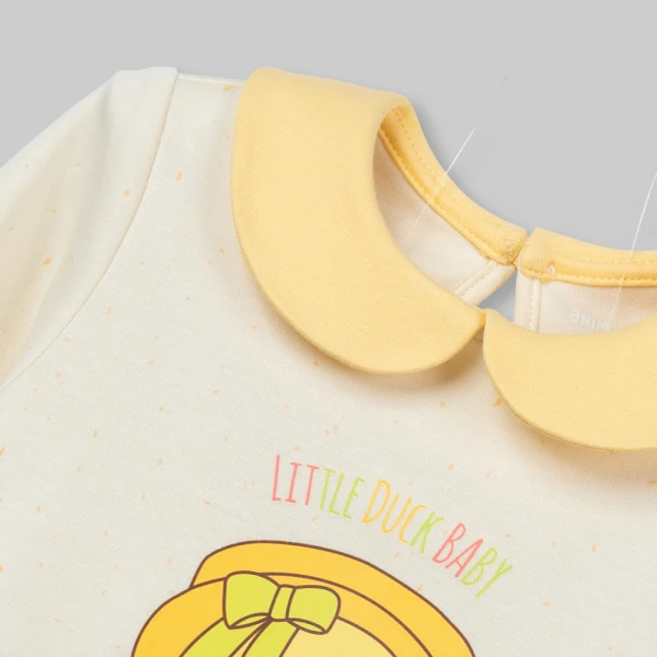 Bodysuit đông bé gái dài Animo Hola FW26 VD0726061 (0-12M,Kem-Vàng)