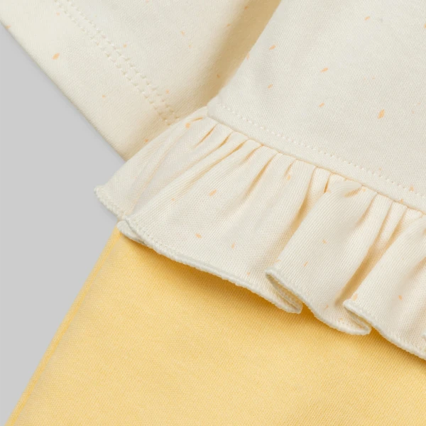 Bodysuit đông bé gái dài Animo Hola FW26 VD0726061 (0-12M,Kem-Vàng)