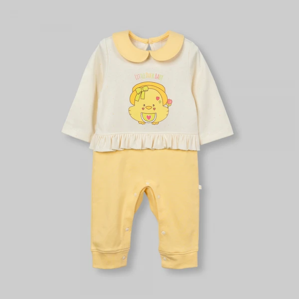 Bodysuit đông bé gái dài Animo Hola FW26 VD0726061 (0-12M,Kem-Vàng)