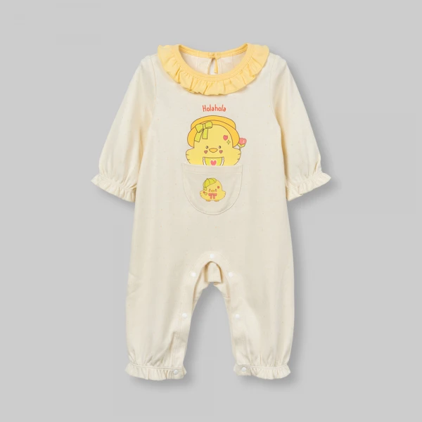 Bodysuit đông bé gái dài Animo Hola FW26 VD0726062 (0-12M,Kem)