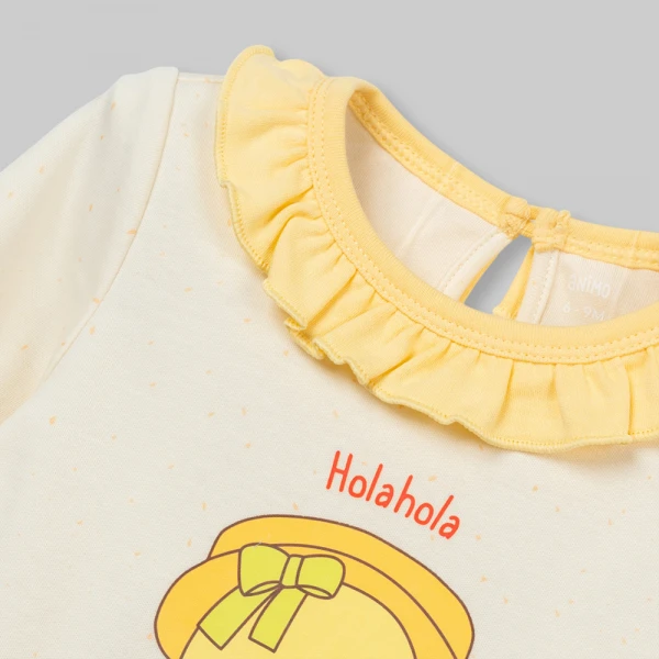 Bodysuit đông bé gái dài Animo Hola FW26 VD0726062 (0-12M,Kem)