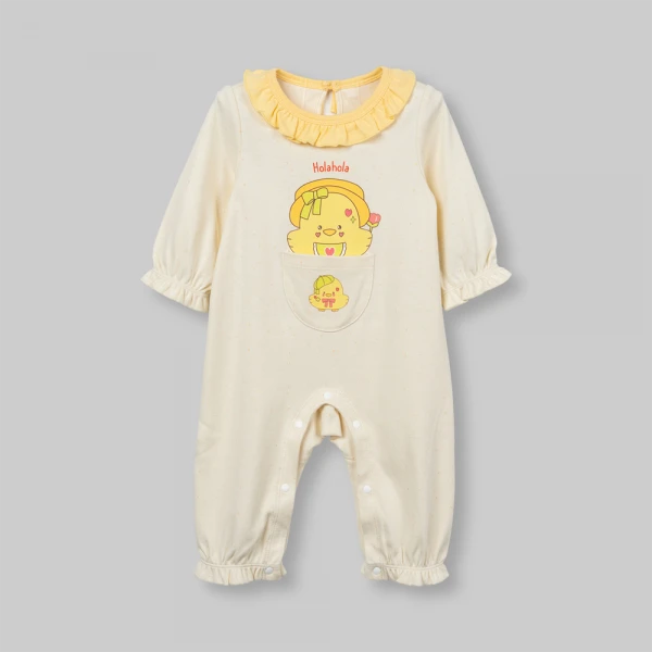 Bodysuit đông bé gái dài Animo Hola FW26 VD0726062 (0-12M,Kem)