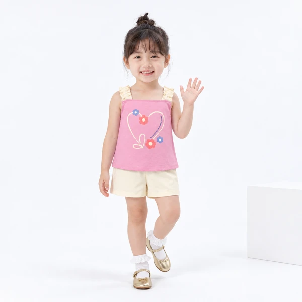 Bộ bé gái ngắn Animo Easy SU26 LU0826002 (1Y-4Y,Hồng-Kem)