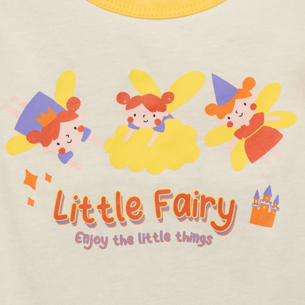 Bộ bé gái ngắn Animo Easy SU26 LU0826005 (1Y-4Y,Kem-Vàng)