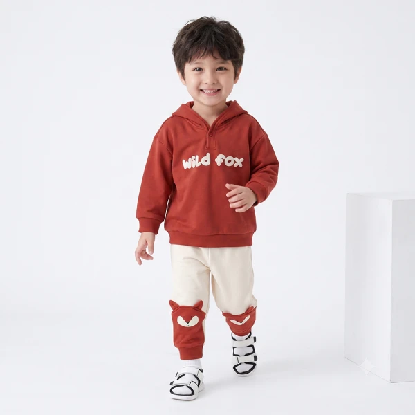 Bộ đông bé trai dài có nón Animo Cáo Cam FW26 HN0826021 (1-4Y,Cam-Kem)