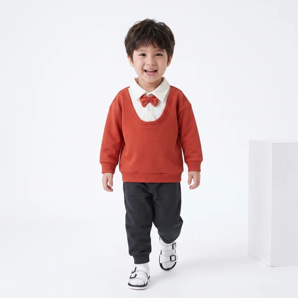 Bộ đông bé trai gile Animo Cáo Cam FW26 HN0926016 (1-4Y,Cam-Xám)