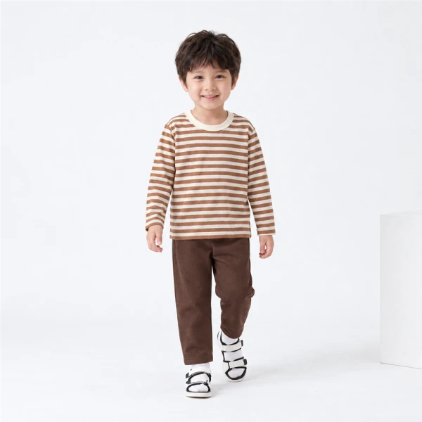 Bộ bé trai dài Animo Easy FW26 HN0926055 (1-4Y,Kem-Nâu đậm)