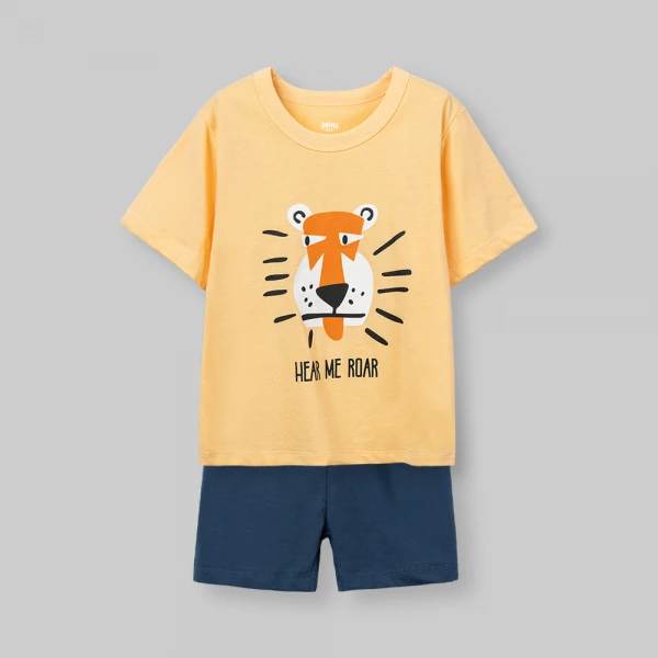 Bộ bé trai ngắn Animo Easy FW26 HN0926058 (1-4Y,Vàng nhạt-Xanh)