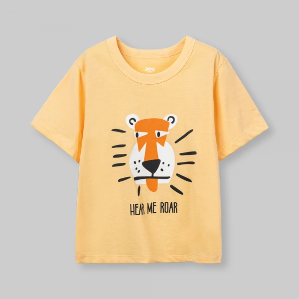 Bộ bé trai ngắn Animo Easy FW26 HN0926058 (1-4Y,Vàng nhạt-Xanh)