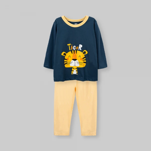Bộ bé trai dài Animo Easy FW26 HN0826058 (1-4Y,Xanh đậm-Vàng)