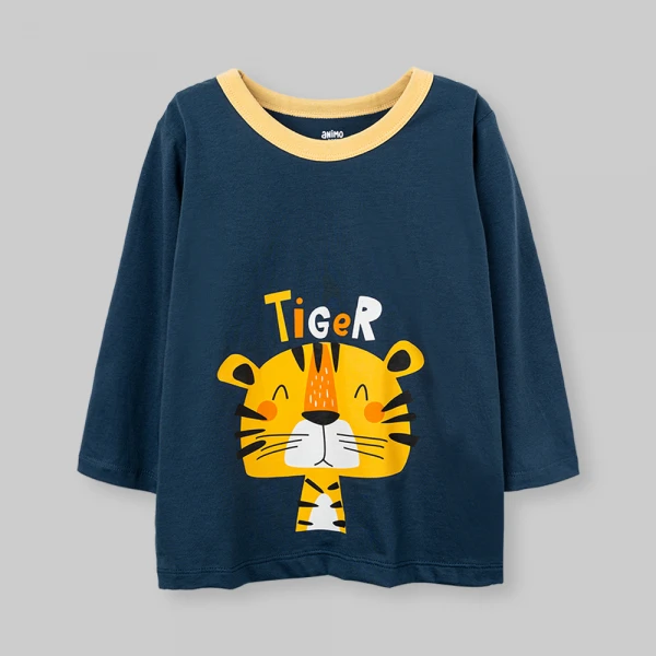 Bộ bé trai dài Animo Easy FW26 HN0826058 (1-4Y,Xanh đậm-Vàng)