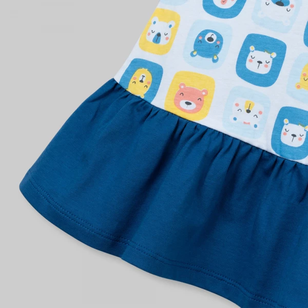Đầm bé gái Animo Easy SU26 LU0826007 (1Y-4Y,Trắng-Navy)