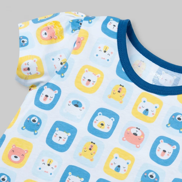 Đầm bé gái Animo Easy SU26 LU0826007 (1Y-4Y,Trắng-Navy)