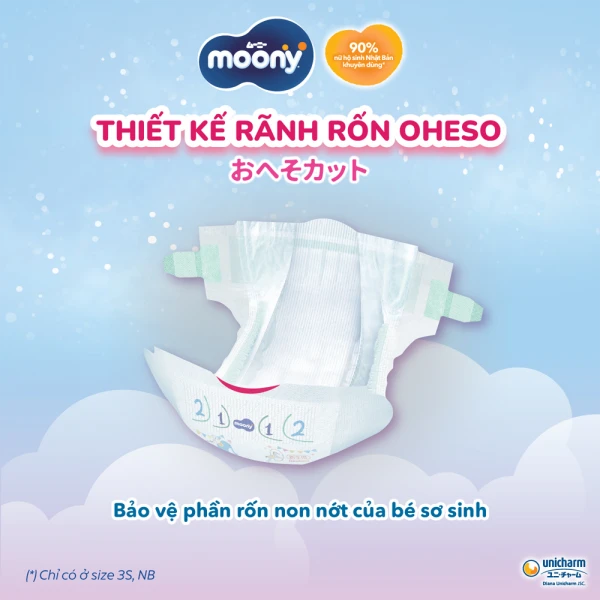 Tã dán Moony Blue size L cho bé 9-14kg (48 miếng)