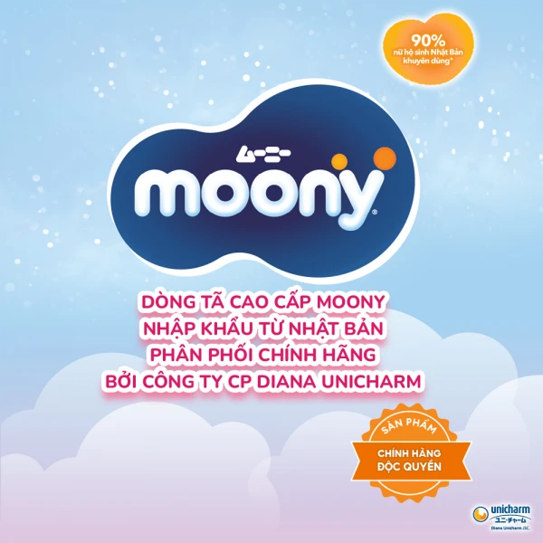 Tã dán Moony Blue size M cho bé 6-11kg (54 miếng)