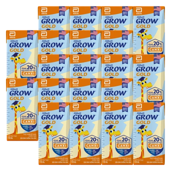 Combo 5 Lốc Abbott Grow Gold hương vani 110ML - Lốc 4 (New)