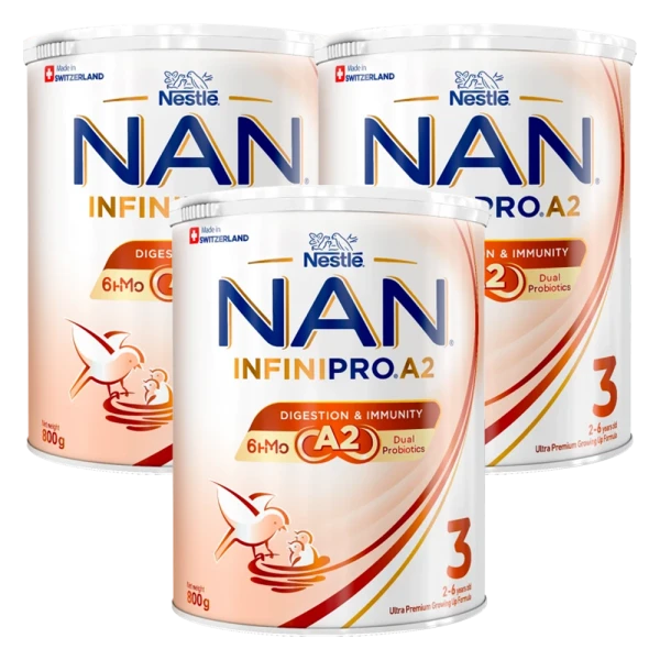 Combo 3 lon SPDDCT Nestlé NAN InfiniPro A2 3 800g (2-6 tuổi) (6HMO)