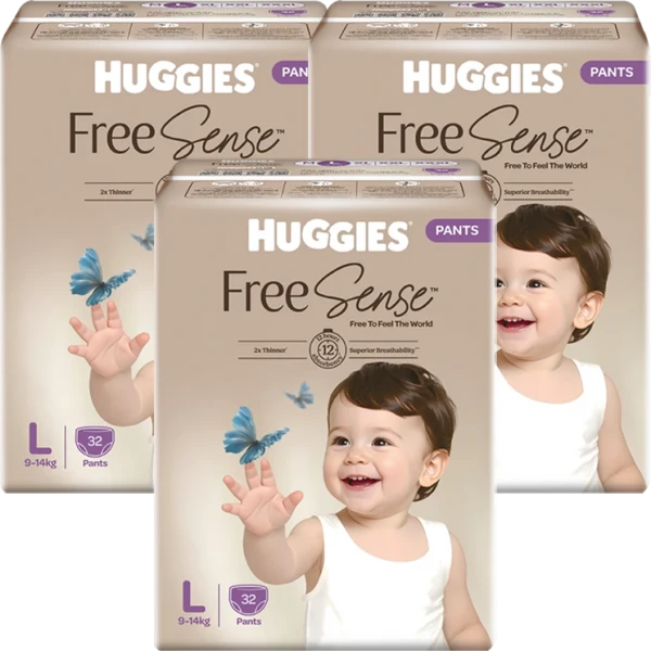 Combo 3 gói Tã quần Huggies Free Sense size L 32 miếng