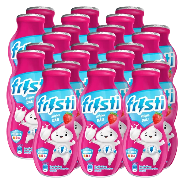 Combo 4 lốc Sữa chua uống Fristi hương dâu 80ml (lốc 6 chai)