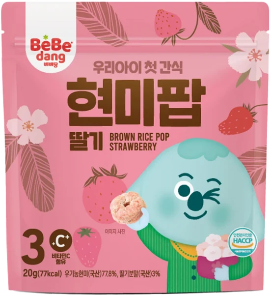 [Quà tặng]Thực Phẩm Bổ Sung Bánh Vòng Gạo Lứt Bebedang Vị Dâu Tây (20g)